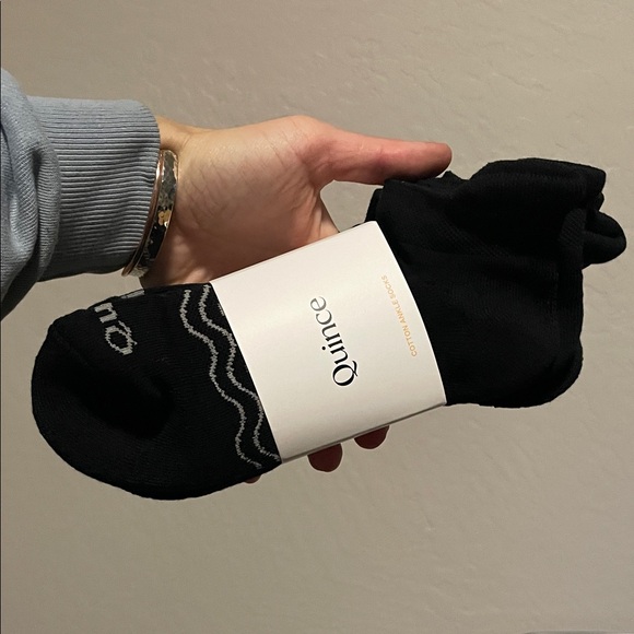 Quince Black Cotton Ankle Socks - Picture 3 of 3